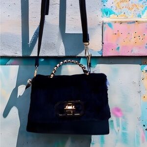 Nicole Miller New York - Faux Fur Top Handle Purse